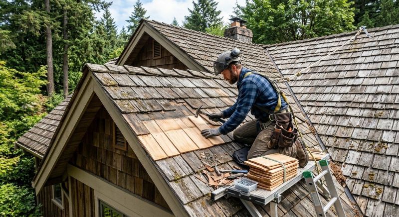 Cedar Shake Roof Repair in Castle Rock, CO